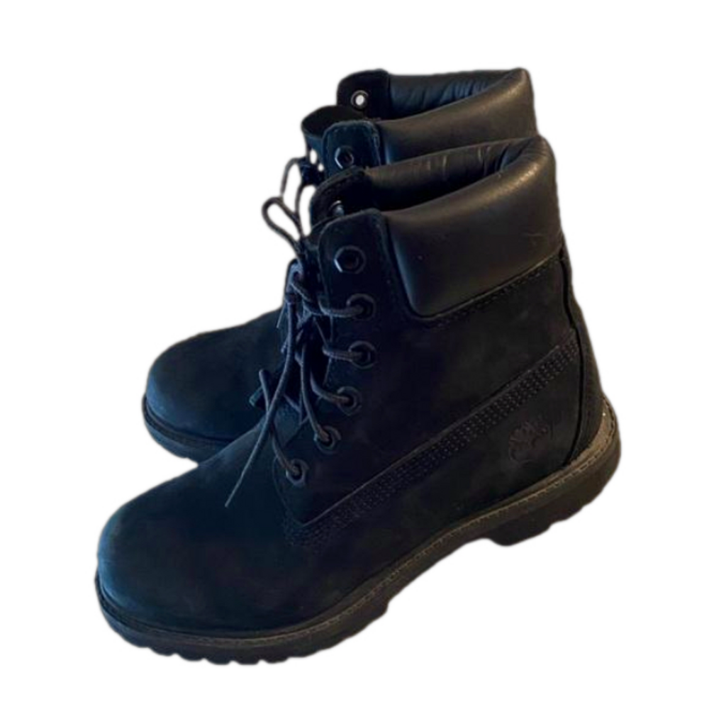 Timberland Premium Leather 6-Inch Waterproof Boot Black Nubuck 8658A Size 7M